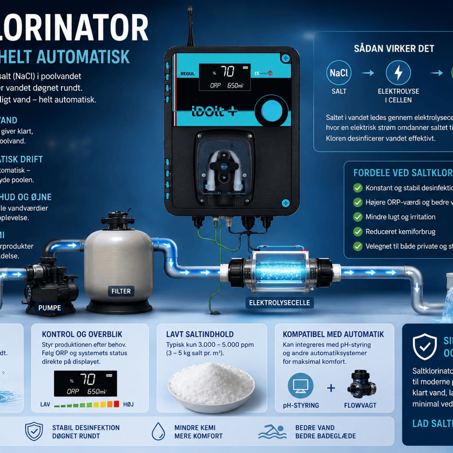 Hero Saltklorinator og ph værdi by pool advisor